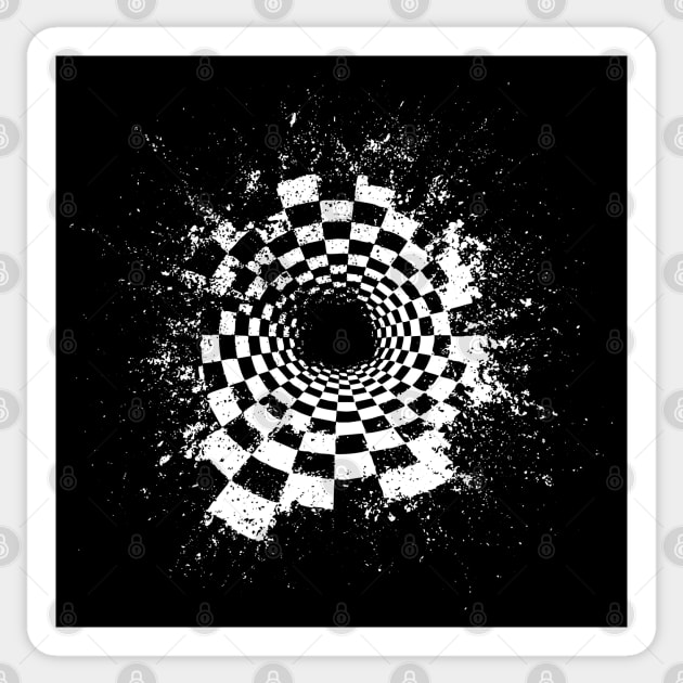 Chess Crack - Concept Art - Experimental Op Art Sticker by TuncGK